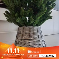 Slim Christmas Tree Base Collar Handcrafted Wicker Christmas Tree Base Protection Collar for Decorat