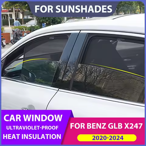 Magnetic Car Window Sunshade For Mercedes Benz GLB X247 2020 2021 Passenger Side Window Curtain Mesh