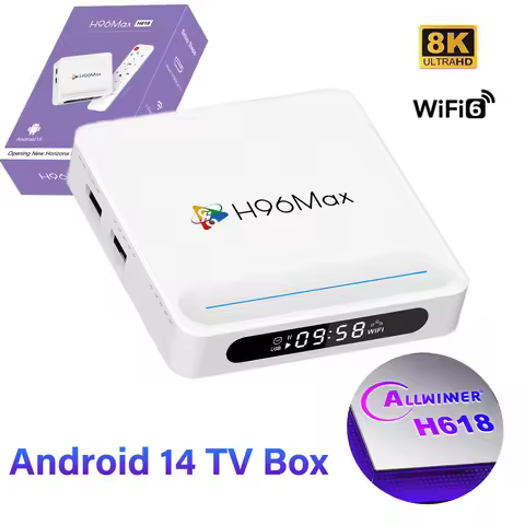 Android 14 TV Box H96 Max H618 Plus Allwinner H618 HDR 8K Set Top Box Wifi6 BT5.4 Voice Assistant Me