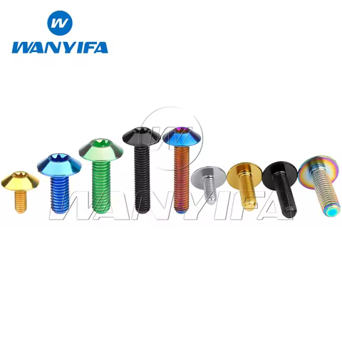 Wanyifa Titanium Bolt M6x12 15 16 20 25 30 35mm Torx Umbrella Head Screw for Bike Motorcycle Bolt