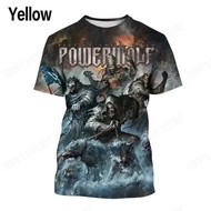 Heavy Metal Powerwolf Band 3D Print Tshirt Men Fashion Short Sleeve T-shirt Plus Size  Hip Hop Tops 