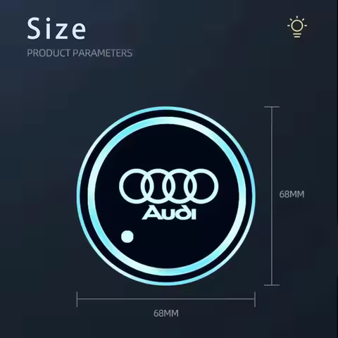 2025 Hot 7 Color LED Car Cup Holder Light Luminous Coaster Water Cup Pad For Audi Sline A3 A4 A5 A6 