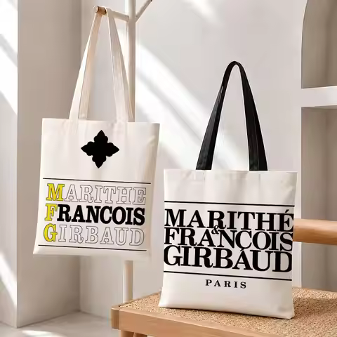 Fashion M-Marithe FrancoisGirbaud Storage Bags Fashion Cotton Canvas Tote Bag Eco Friendly Reusable 