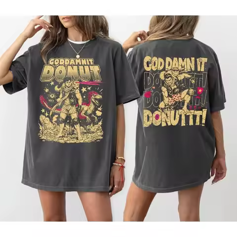 Dungeon Crawler Carl Goddamnit Donut Shirt, Princess Donut Cat Teee Summer unisex Loose and Breathab