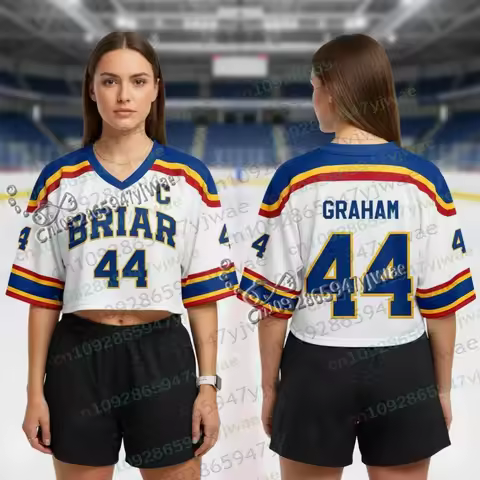 Women's Off Campus Briar University Graham 44 DI LAURENTIS 66 Crop Top Football Jersey Streetwear Sh