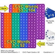 Cross-Border English Pop it CVC Flash Card Word Game Rainbow Press Decompression Board Whack-a-Mole 