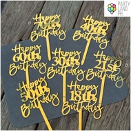 Happy Birthday 18th 30th 40th 50th 60th Cake Topper Acrylic Birthday Party Decoration Happy Birthday
