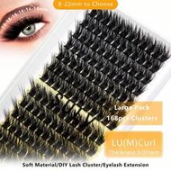 168 ชิ้น Sulv Lashes LU/M Curl แผงขนตาฟูฟ่อง แผงขนตาหนาฟู 8-10-12-14 มม. แบบผสม/12-14-16-18 มม. แบบผ