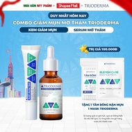 Combo of Trioderma acne gel 15g and Trioderma serum 30ml to lighten dark spots and brighten skin wit