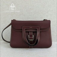 🌈Hermes❤️Halzan 31❤️波爾多酒紅銀扣🌟98新🌈TC皮🌟halzan31🌟halzan🌟愛馬仕🌟