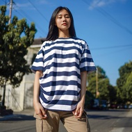 Rown Division Rown Division Striped T-Shirt || Jupiter White Navy T-Shirt Stripe Baju T Shirt Lelaki
