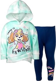 Nickelodeon Paw Patrol Skye Little Girls Pullover Crossover Fleece Hoodie and Leggings Outfit Set Blue / White 6