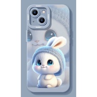 Phone Phone Case Suitable for iPhone x xs xr xsmax 11 12 13 14 15 Pro max Plus Blue Cute Rabbit Back Protection Lens Silicone Soft Case All-Inclusive Shock-resistant Mobile Phone Protective Case Shell Y26G