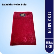 Muslim fashion Rasfur Fur Prayer Rug 4 cm Thick Quality 120x65 cm - Maroon L9B4