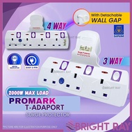 (SIRIM) PROMARK T-ADAPORT Heavy duty extension plug Soket plug with Extension plug sirim Socket plug