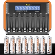 Yonii ALL8 8ชิ้นแบตเตอรี่ ชาร์จถ่าน 1.2V AA/AAA  NIMH ชาร์จไฟได้ถ่าน แบตเตอรี่  ไมโครโฟน/แปรงสีฟันไฟ