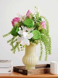 Nojima Lotus Simulation Bouquet Living Room Fake Flower Decoration Bionic Lotus Pom Lotus Dining Tab