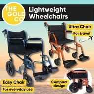 HappyWheels Lightweight Foldable Wheelchair - Ultralight & Compact Pushchair, Easy Chair for Elderly