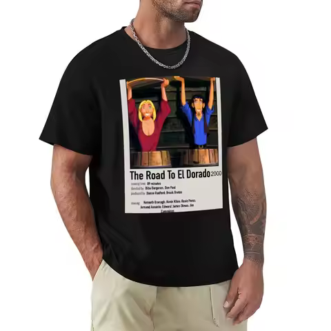 The Road To El Dorado Vintage Movie Poster T-Shirt Art Pattern Printed Casual Top
