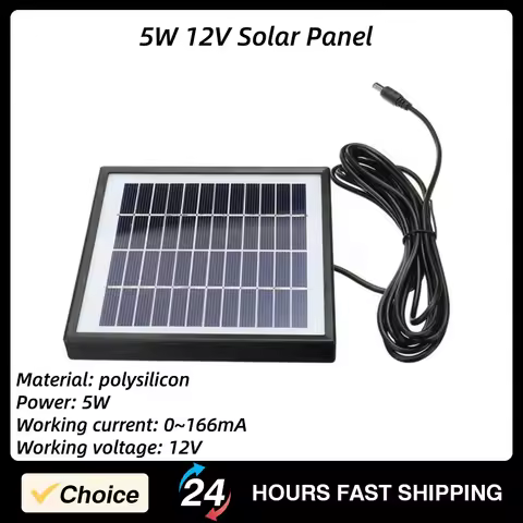 5W 12V Solar Panel Polycrystalline Outdoor Solar Panel Low Power Appliances Power Supply Equipment 1