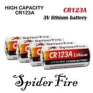 SpiderFire CR123A CR17345 16340 cr 123a 3v Non-rechargeable lithium Batteries for Camera Gas meter C