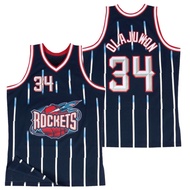 IMPORTED HOUSTON ROCKETS CLASSIC BASKETBALL JERSEY EMBROIDERY NAVY LOGO STRIPEDbiru