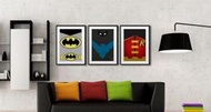 ART。DECO 蝙蝠俠夜翼羅賓懲罰者喪鐘黑寡婦寒冬戰士海報復古裝飾畫(多款可選)