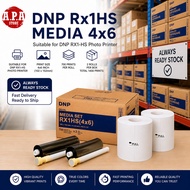 DNP DS-RX1 HS Media 4R 4X6" Two Rolls Paper and Ribbon Kertas 1400 prints keping Ink
