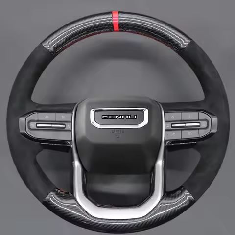 Steering Wheel Cover For GMC CANYON SIERRA EV DENALI Chevrolet Colorado 2023-2026 DIY 3D Carbon Fibe