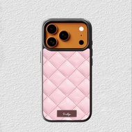 Case iphone 17 16 15 14 13 12 11 Mini Plus Pro Max TPU Rubber Custom Softcase Pink Quilted Prestige