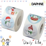 DAPHNE 1000Pcs Label Stickers, Snowman Christmas Stickers,  Self Adhesive Round Sticker Roll Gift Sealing
