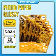 Quaff Photo Paper A4 Glossy Photo Paper 5R 4R 3R Glossy 180 & 230gsm 20Sheets