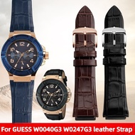 22Mm Leather Strap For Giles Guess Watch U0247g3 W0040g3 W0040g7 Blue Colour Cowhe Strap For Men Watchb