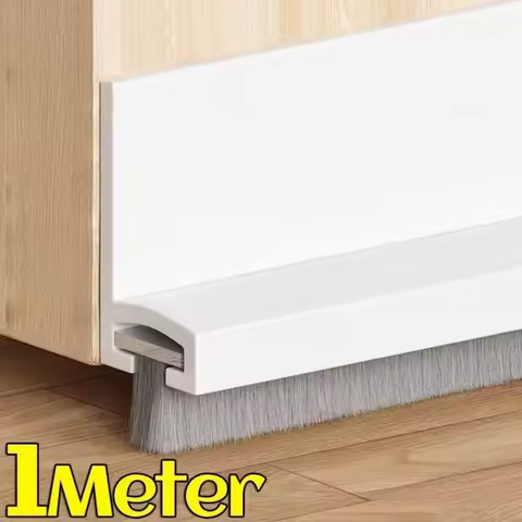 1PC 1m/39.37inch Door Seal Draft Stopper With Brush Reduce Noise Rubber Door Sweep Breeze Blocker In
