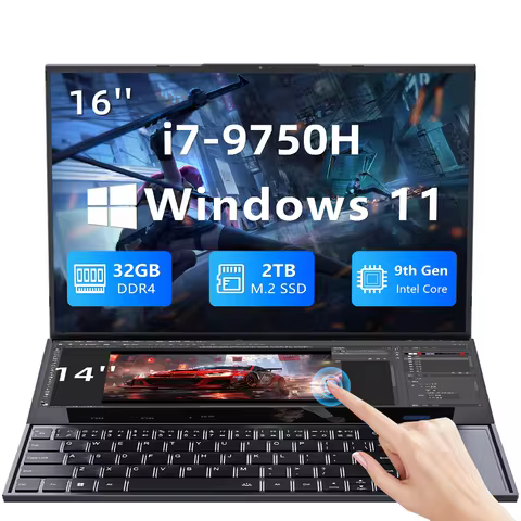 BEEX 16-Inch Dual-Screen Portable Laptop i7-9750 Processor HD Touch Screen 100% sRGB For Work Design