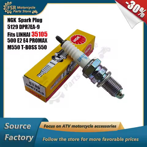 NGK 5129 DPR7EA-9 Spark Plug Fits LINHAI 500 E2 E4 PROMAX T3b EFI M550 M550L T-BOSS 550 E4 (EPS) Qua