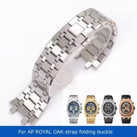 26mm Silver 316L Stainless Steel Bracelet For AP 15400 Audemars Piguet Royal Oak Strap Men waterproo