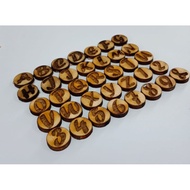 Wooden Alphabet A~Z / Huruf Kayu Untuk Hantaran, Hiasan Dinding / Wall Decoration/Square &amp; Round