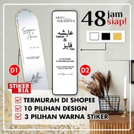 Stiker Cermin Panjang Wedding - Long mirror / Cermin Panjang / Stiker kahwin / Welcome board / Nikah