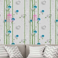WALL PAPER 5401-3 Wallsticker Wallpaper Dinding Sticker Motif Circle Line biru 45CM x 9M NEW MOTIF W