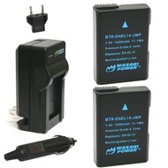Battery (2-Pack) and Charger for Nikon EN-EL14, EN-EL14a and Nikon P7000, P7100, P7700, P7800, D3100