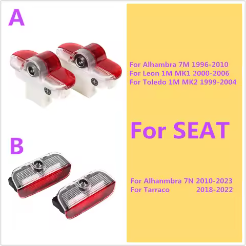 LED Car Door Warning Ghost Shadow Welcome Light Bulb Accessories For SEAT Alhambra 7M 7N Tarraco Leo