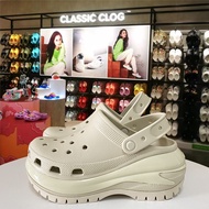 New crocs crocs Shoes crocs crocs Thick-Soled Height-Increasing Shoes Puff Beach Shoes Dad Shoes Wom