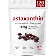 Soft Capsule Astaxanthin Triple Concentrated Astaxanthin 12mg. Astaxanthin 120 Soft Capsules, with A