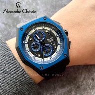 *Ready Stock*ORIGINAL Alexandre Christie 6599MCLUBBA Quartz Genuine Leather Water Resistant Chronograph Men’s Watch
