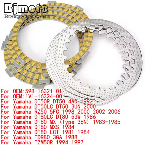 TDR 80 Clutch Friction Plates For Yamaha TDR80 3GA TZM50R YZ80C YZ80D YZ80E YZ80G RD80LC RD75LC 598-
