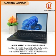 ACER NITRO V15 ANV15-51-5985 INTEL CORE I5-13420H 16GB DDR5 RAM 512GB NVME SSD RTX-4050 USED LAPTOP 