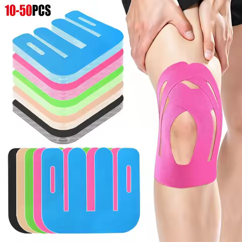 10-50PCS Precut Knee Kinesiology Tape, Elastic Athletic Tape, Compression Knee Support Tape for Spor