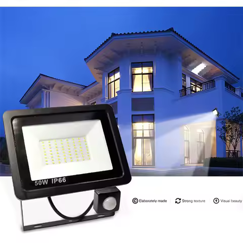 PIR Motion Sensor LED Floodlight 10W 20W 30W 40W 50W Waterproof Led Spotlight For Garden Wall Street