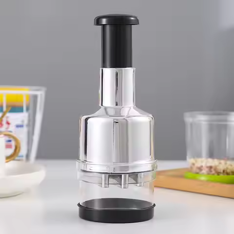 Manual Hand Press Garlic Onion Chopper Vegetable Food Chopper Processor Dicer